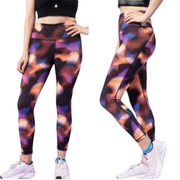 Fabletics Define PowerHold High-Waisted 7/8 Leggings XS Multicolor Abstract - Picture 1 of 9